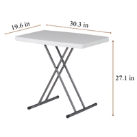 Table pliante à hauteur réglable en plastique portable de haute qualité pour une utilisation intérieure et extérieure