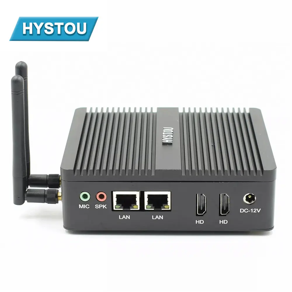 Hystou Firewall PC NUC J3160 N3160 Fanless Industrial Mini PC Win 10 Linux Dual NIC Pfsense 2 LAN WiFi Router Micro Computer RTC