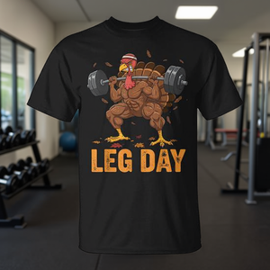 T-shirt de fitness pour la salle de sport avec motif de jambe de dinde de Thanksgiving - Product Image 3