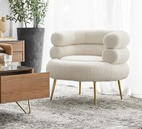 Chaise de couchage chaise longue Teddy tissu peau de mouton Boucle canapé chaise Teddy Sherpa blanc fauteuil Faux peau de mouton Boucle chaise