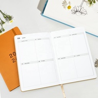 Carnet de notes/agenda/journal de bien-être personnalisé en cuir PU A5 avec couverture rigide en lin, impression personnalisée, planificateur quotidien/hebdomadaire