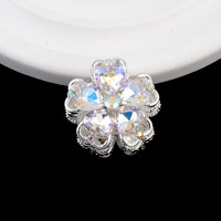 Perles à trou droit en cristal de fleur, zircon et diamant pour DIY : stylos, chaînes de téléphone portable, porte-clés, chaînes de sac, accessoires