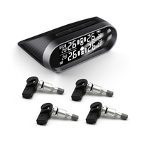 Système de surveillance de la pression des pneus de voiture Promata Solar Digital TPMS avec capteurs intégrés programmables 433 MHz 9-12 V, compatible avec la plupart des véhicules