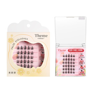 Pestañas Postizas <span class=keywords><strong>de</strong></span> Fibra Sintética Transparentes, Sin Pegamento, Semimanuales, <span class=keywords><strong>de</strong></span> Plástico Negro; Diseño Segmentado Tipo Margarita - Product Image 5