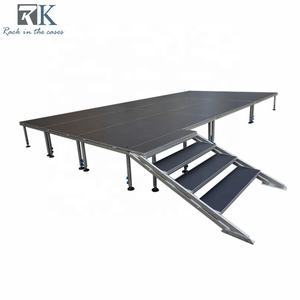 Escenario de Madera Contrachapada con Patas Encajables y Hebillas, Plataforma Portátil de Aleación de Aluminio para Eventos - Product Image 1