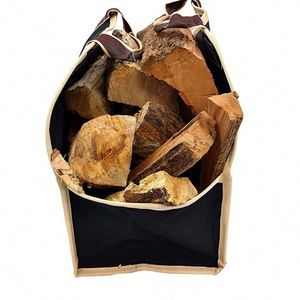 BSCI factory Supersized Canvas Firewood Wood Carrier bag Log <b>Camping</b> Outdoor Holder Carry <b>storage</b> bag Wood Canvas Bag - Product Image 4