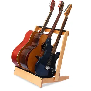 حامل خشبي للجيتار مخصص حامل للأوتار المتعددة للجيتار الكهربائي والجيتار السمعي للمنزل أو الاستوديو