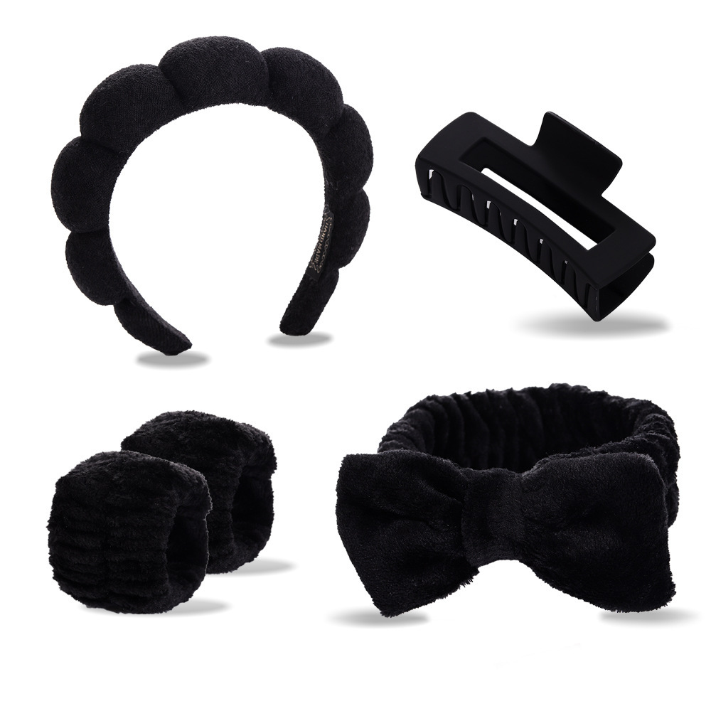 Black hairband hairpin wrist 5-piece set-seam interface