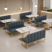 Banquette rembourrée commerciale pour hôtels et restaurants, avec structure métallique, idéale pour les projets hôteliers et de restauration