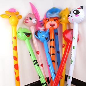 Wholesale PVC <b>Inflatable</b> Giraffe Stick <b>Toy</b> for Children Long Stick with <b>Animal</b> Head Plastic Material - Product Image 2