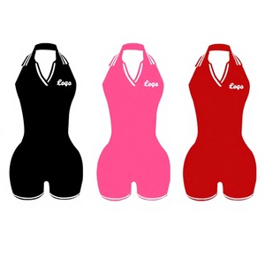 Combinaison moulante personnalisée avec logo pour femme, en spandex, pour le yoga et le fitness - Product Image 1