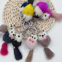 Porte-clés en peluche renard mignon et pas cher, fait main, adorable, mini, accessoire de sac, porte-clés de voiture, cadeau