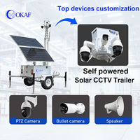 Solution de sécurité mobile temporaire pour chantier : Caméra PTZ sans fil 4G/5G mobile, remorque CCTV solaire