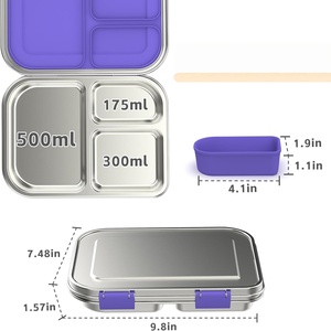 Luxury BPA Free 304 Stainless Steel Tiffin Bento <b>Lunch</b> <b>Box</b> for Adults with 3 <b>Compartments</b> Leak Proof & Portable - Product Image 5