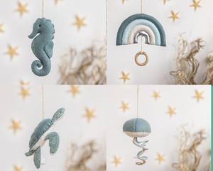 Jouets de sport pour bébé, montessori, suspendu à la mer, <span class=keywords><strong>dauphin</strong></span>, tortue, orca, cheval de mer, narwal, océan nautique, <span class=keywords><strong>pépinière</strong></span>, fait à la main, en feutre - Product Image 5