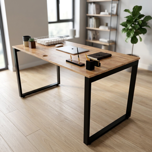 HBRT005 Assembly <b>Desk</b> Rectangular <b>Solid</b> Rubber 140x70x75cm Freestanding Modern Luxury Minimalist Office Furniture Home Bedroom - Product Image 3