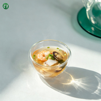 Tasses en verre borosilicate à double paroi avec logo personnalisé, 30 ml, tasses en verre transparent isolées, bol en verre pour soupe