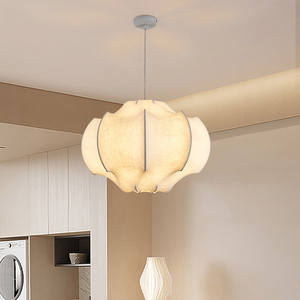 Lustre en soie, <span class=keywords><strong>style</strong></span> vintage wabi-sabi, design italien, <span class=keywords><strong>lampe</strong></span> de chambre à coucher, <span class=keywords><strong>style</strong></span> japonais, maison d'hôtes, <span class=keywords><strong>style</strong></span> crème, lumière de salle à manger - Product Image 1