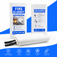Couverture anti-feu Hua Rui, unité unique, 1,2x1,8m, boîte en PVC, bande de traction en fibre de verre, couverture anti-feu d'urgence