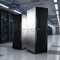 Rak Server Lantai 19 Inch, Kabinet Jaringan Baja SPCC, Cocok untuk Server, Switch, PDU, Set IT Lengkap, Siap Pasang