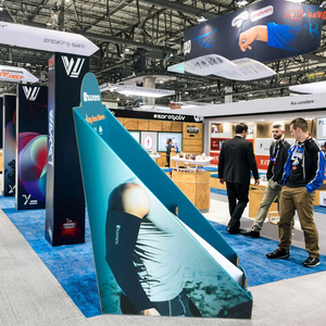 Tùy chỉnh in hiện đại có thể gập lại các tông hiển thị truy cập đứng thể thao giấy quảng cáo hiển thị sóng cho các cửa hàng bán lẻ - Product Image 2