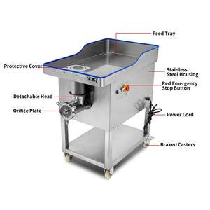 เครื่องบดเนื้อไฟฟ้าเชิงพาณิชย์ เครื่องยัดไส้กรอกอัตโนมัติ สำหรับเนื้อวัว/หมู/ปลา โรงอาหารและร้านอาหาร - Product Image 6