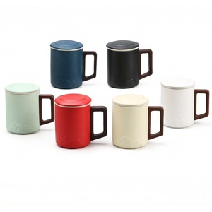 Caneca de Chá de Cerâmica com Tampa 15oz, Segura para Lava-Louças, Ecológica, para Uso Doméstico e no Escritório, com Separação de Chá, Lembrança - Product Image 5