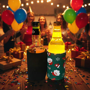 啤酒定制保温杯 婚礼保温杯 定制徽标发光LED短瓶架 饮料啤酒冷却器 定制保温水瓶架 - Product Image 5