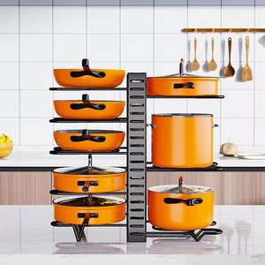 New Hot 8 Tier Pot Rack with 3 DIY Methods Adjustable Pots and <b>Pans</b> Organizer for Cabinet - Product Image 3