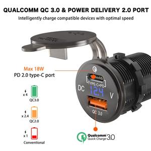 Universal <strong>Cigarette</strong> <strong>Lighter</strong> Car Charger USB Vehicle DC12V-24V Voltmeter <strong>2</strong> Port <strong>Power</strong> <strong>Socket</strong> Dual USB QC 3.0 Charger - Product Image 2