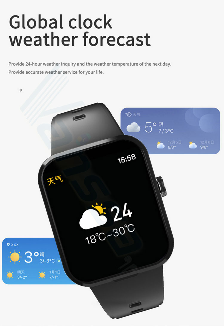 Water proof V22 with TWS wireless earphones earbuds music control BT calling smart watch waterproof