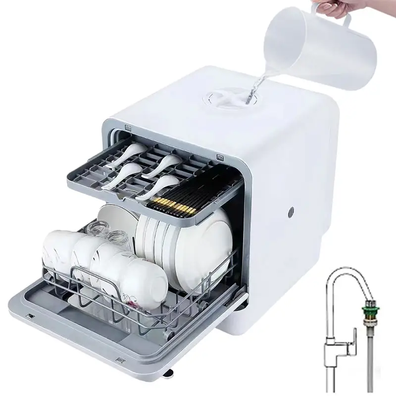 Lavavajillas de escritorio Instalación en el hogar Mini lavavajillas portátil completamente automático Lavavajillas inteligente Fabricante OEM