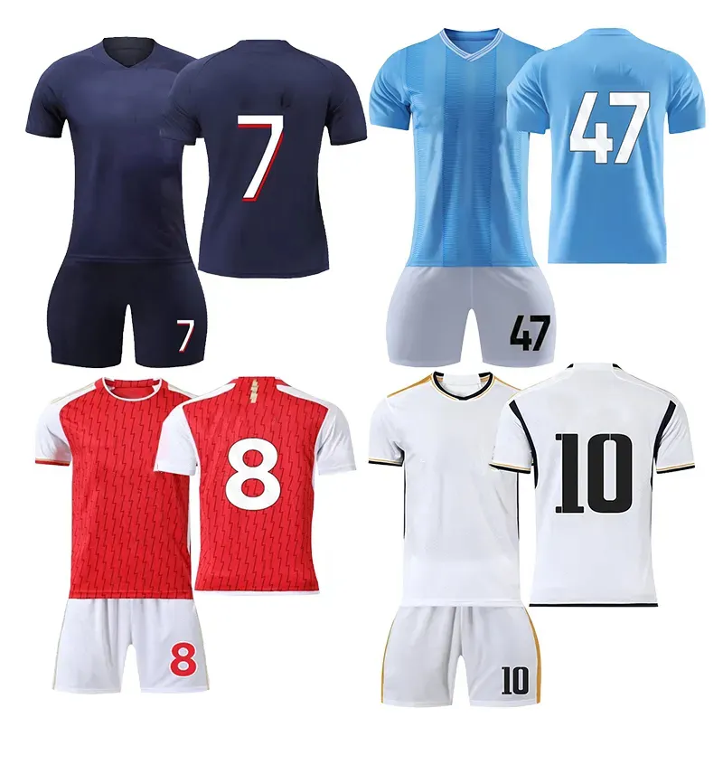 Le dernier ensemble d'uniformes de football 2023-2024, le fabricant le plus à la mode de chemises de sport, ballons de football de haute qualité