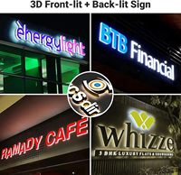 Enseigne en lettres 3D LED personnalisées Zhilin, à fixation murale, en acrylique, pour l'éclairage et la décoration commerciaux, certification CE Rohs, IP65