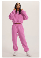 Lcool haute qualité 345GSM polaire coton survêtement 2 pièces à manches longues sweat à capuche et pantalon de survêtement ensemble de survêtement