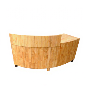 BLT68002-Durable Simple Curved AA Rubber Half <b>Compact</b> Reception <b>Desk</b> Modern Minimalist for Commercial Use Clinics Schools Spas - Product Image 1