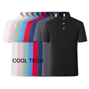 定制刺绣标志男士马球衫休闲素色男士马球t恤酷科技高尔夫马球衫批发