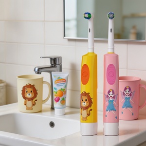 Spazzolino da denti Sonic per fratelli e sorelle, con setole medie, a forma di leone dei cartoni animati, per bambini dai 3 ai 12 anni, ricambio per fratello e sorella - Product Image 2