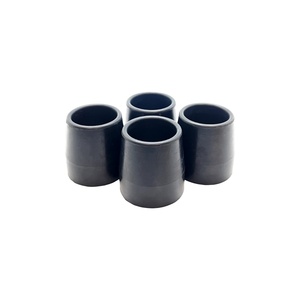 Black Flexible 1 Inch Rubber End Cap Foot <b>Pad</b> For Nova Walker Wheel Tube Floor Anti-Scratch Protective Gear - Product Image 2
