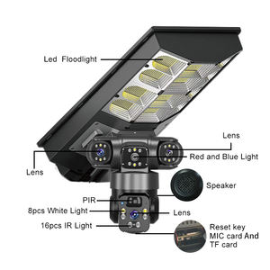 กล้องวงจรปิดไร้สายสำหรับภายนอกอาคาร 6MP 20W ใช้พลังงานแสงอาทิตย์ 400W รองรับ WiFi และซิมการ์ด 4G พร้อมไฟถนนพลังงานแสงอาทิตย์ - Product Image 2