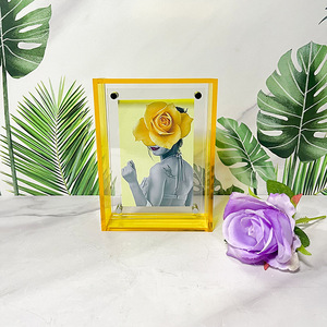 Wholesale High Quality Custom Embossed Rectangle <b>Photo</b> <b>Frame</b> Neon Colorful Acrylic Plastic Stackable <b>Large</b> Picture - Product Image 6
