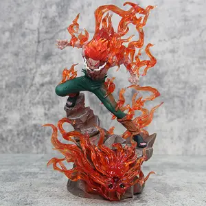High Quality Narutos Uchiha Itachi Akatsuki Action Figures Might Guy 8 Gates Form 2 Statue PVC Anime Figure With LED Light