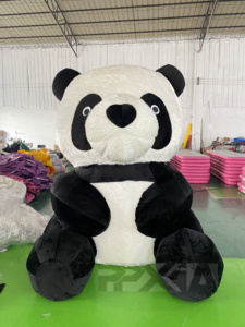 Superventas modelo publicitario muñeco de peluche blanco negro inflable Panda Masco Oso de dibujos animados para exteriores - Product Image 3