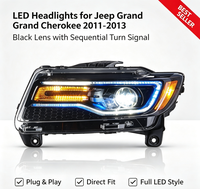 Phares LED modifiés pour Jeep Grand Cherokee 11-13, avec clignotants dynamiques