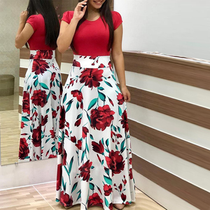 Vestido Maxi Floral Elegante con Parches a la Moda 2026, Vestido <span class=keywords><strong>de</strong></span> Verano para Damas, Tallas Grandes, <span class=keywords><strong>Vestidos</strong></span> Africanos para Mujer - Product Image 5