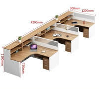 Vente en gros d'usine, bureau et chaise combinés en bois moderne haut de gamme pour 4/6 employés, mobilier de bureau