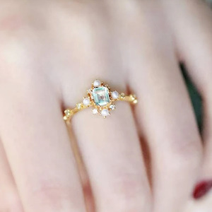 Anillo Vintage con Perlas de Imitación para Mujer, Elegante Estilo Corte, Joyería de Moda para el Dedo - Product Image 2