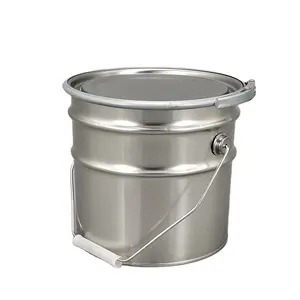 Customized Logo Metal Chemical Container Tinplate Bucket Pail With Lid