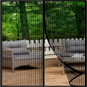 Cortina magnética <span class=keywords><strong>de</strong></span> fibra <span class=keywords><strong>de</strong></span> vidrio para puerta, malla reforzada para evitar mosquitos y bichos, 38x83 - Product Image 2