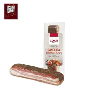 250g Cut Flat Pancetta with Pepper Bacon Cure Bacon Giuseppe Verdi Selection made Italy